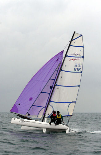 Jonathan Lobay & Ellen Forshaw win the Spitfire nationals at Worthing photo copyright Warwick Baker taken at  and featuring the Spitfire class