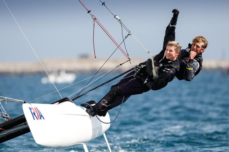 Sam Barker and Victoria Akhurst at the RYA Youth Nationals photo copyright Paul Wyeth / RYA taken at Weymouth & Portland Sailing Academy and featuring the Spitfire class