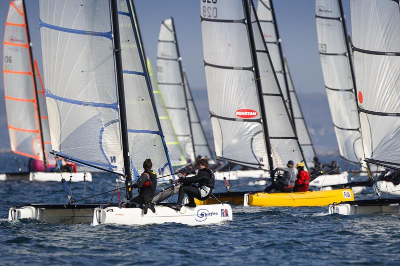 Spitfire fleet at RYA Youth National Championships photo copyright Paul Wyeth / RYA taken at Weymouth & Portland Sailing Academy and featuring the Spitfire class