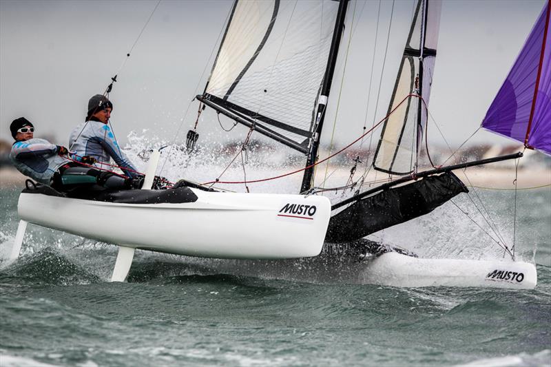 Will Smith and Abigail Clarke on day 3 of the RYA Youth Nationals photo copyright Paul Wyeth / RYA taken at Hayling Island Sailing Club and featuring the Spitfire class