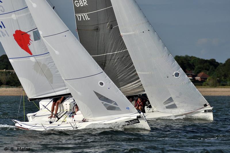 Giny luffs Wight Hare on Hamble River SC's 'Big Wednesday' photo copyright Bertrand Malas taken at Hamble River Sailing Club and featuring the Sportsboats class