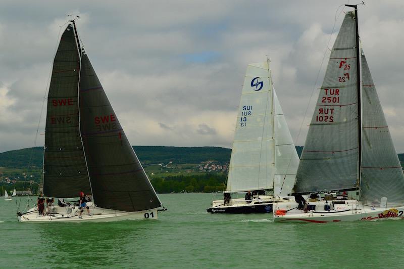 A long reaching leg with lots of gear-shifting on day 4 of the ORC Sportboat European Championship photo copyright Connie Christy taken at Balatonfüredi Yacht Club and featuring the Sportsboats class