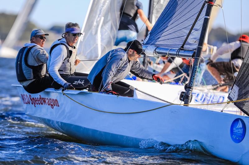 Reo Speedwagon leads the ASBA nationals on day 5 at Sail Port Stephens - photo © Salty Dingo