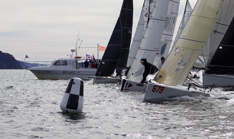 Sports Boat division start - 2022 Mick Hole Winter Keelboat Regatta photo copyright Robert McClelland taken at Royal Prince Alfred Yacht Club and featuring the Sportsboats class