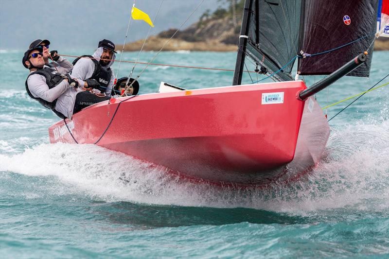 REO Speedwagon on the boil - 74 Islands Distillery Airlie Beach Race Week photo copyright Andrea Francolini / ABRW taken at Whitsunday Sailing Club and featuring the Sportsboats class