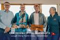 Commodore Declan Mulcahy, Ian Travers, Keith O'Riordan of Outlaw and Anne Barrington Squib Captain in Lough Derg - Irish Squib Inland Championships at Lough Derg © Josh St John