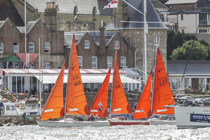 Squibs in front of the Royal Yacht Squadron photo copyright Paul Wyeth / www.pwpictures.com taken at Cowes Combined Clubs and featuring the Squib class