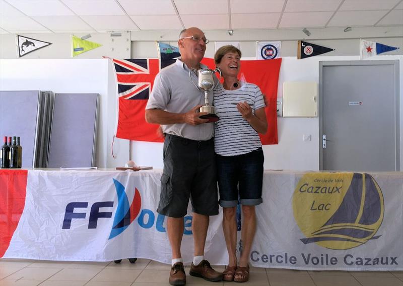 Bryan and Jenny Riley win the Squib inaugural European Cup at Lac de Cazaux, France photo copyright CVCL taken at Cercle de Voile de Cazaux and featuring the Squib class