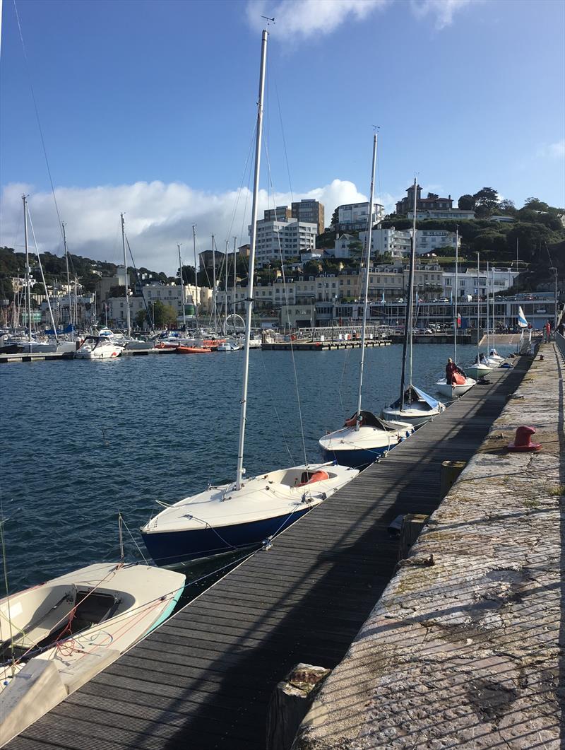 A sunny Saturday for the Squib South Coast Championships photo copyright Keith Davies taken at Royal Torbay Yacht Club and featuring the Squib class