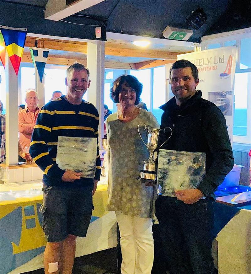 2nd in the Squib Nationals at Abersoch (l-r) Mark Hogan, Andrea Holland & Tom Jeffcoate photo copyright Gill Ackroyd taken at South Caernarvonshire Yacht Club and featuring the Squib class
