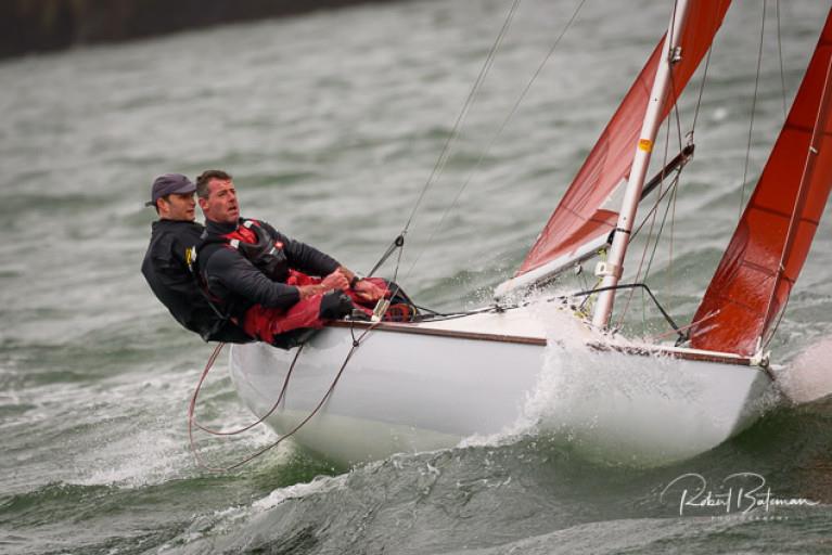 Ian Travers, the Regatta Director and Keith O Riordan in Outlaw photo copyright Robert Bateman taken at Kinsale Yacht Club and featuring the Squib class