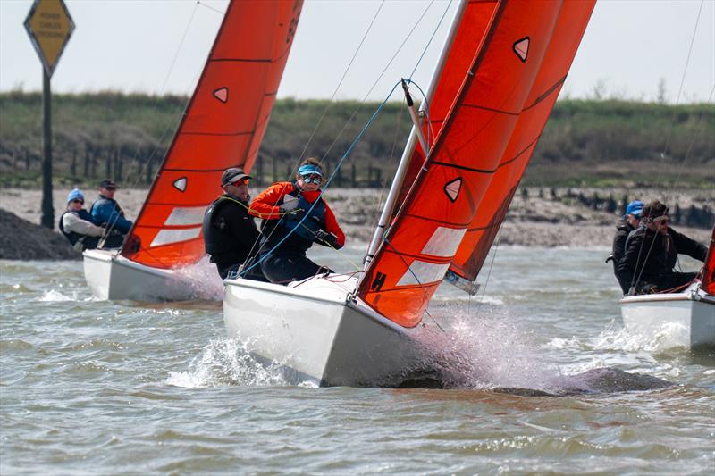 Squib Easter sailing at Royal Corinthian YC - Micky Wright and Alex Porteous on 'Spoof' lead the fleet  - photo © Petru Balau Sports Photography / sports.hub47.com