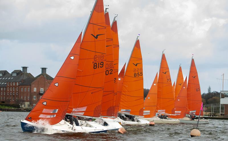 First start during the Squib Broadland Regatta 2026 photo copyright Bob Girling taken at Waveney & Oulton Broad Yacht Club and featuring the Squib class