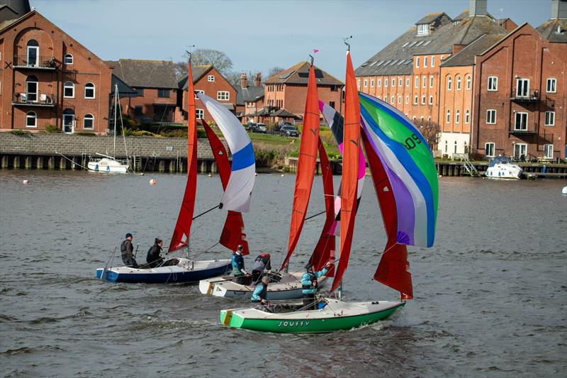 Past the clubhouse during the Squib Broadland Regatta 2026 photo copyright Bob Girling taken at Waveney & Oulton Broad Yacht Club and featuring the Squib class