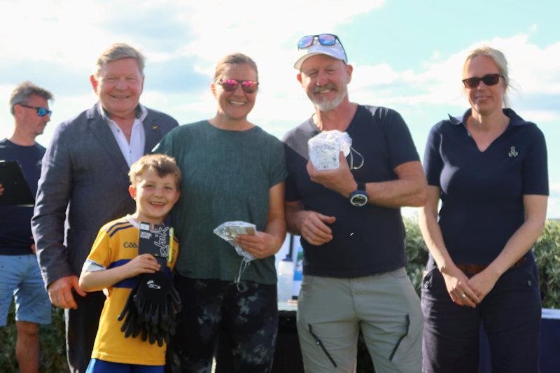 Third-placed Aidan O'Connell and Jane Kearmey with sponsor Michael Rodgers and Commodore Lindsay Nolan - Rodgers and Browne Squib Northern Championships at Royal North of Ireland YC - photo © Michael Wright