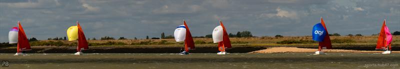 Squib sailing on day 3 of Burnham Week 2026 photo copyright Petru Balau Sports Photography / sports.hub47.com taken at Royal Corinthian Yacht Club and featuring the Squib class