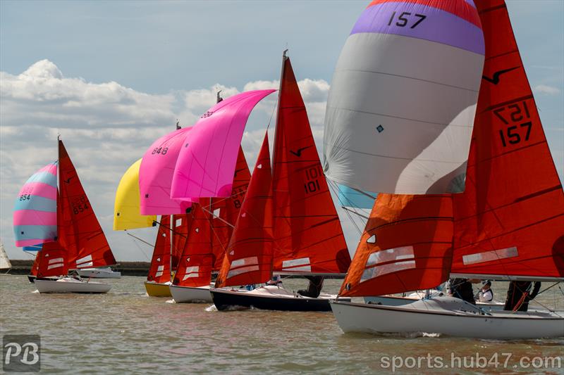 Tight start for the Squibs  on day 4 of Burnham Week 2026 photo copyright Petru Balau Sports Photography / sports.hub47.com taken at Royal Corinthian Yacht Club and featuring the Squib class