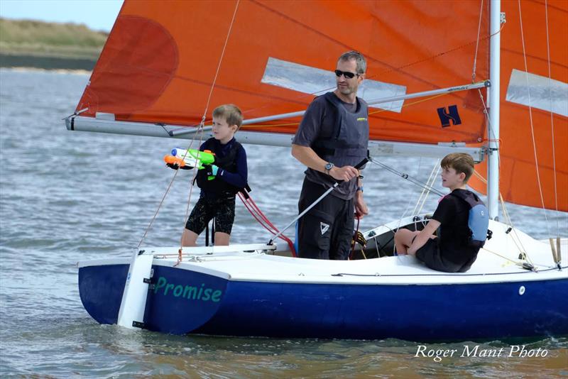 Water pistol fight - Trophy Day at Burnham Week 2026 photo copyright Roger Mant Photography taken at Royal Corinthian Yacht Club and featuring the Squib class