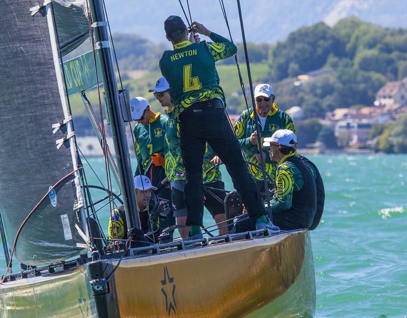 2022 SSL Gold Cup - Sam Newton is certainly Mr Fix it photo copyright John Curnow taken at Cercle de la Voile de Grandson and featuring the SSL47 class