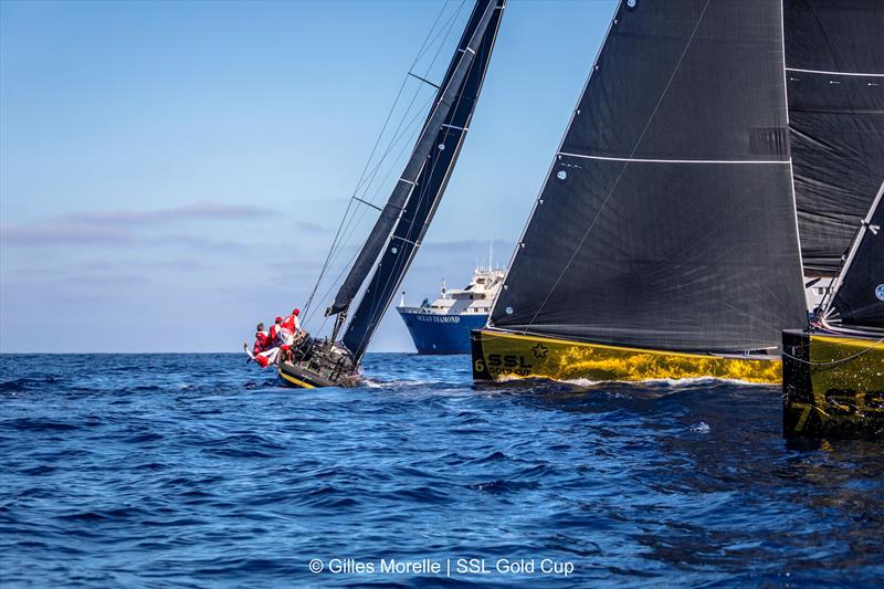 SSL Team Tahiti cross the fleet on SSL Gold Cup 1/16 Finals Day 3 photo copyright Martina Orsini / SSL Gold Cup taken at Real Federación Canaria de Vela and featuring the SSL47 class