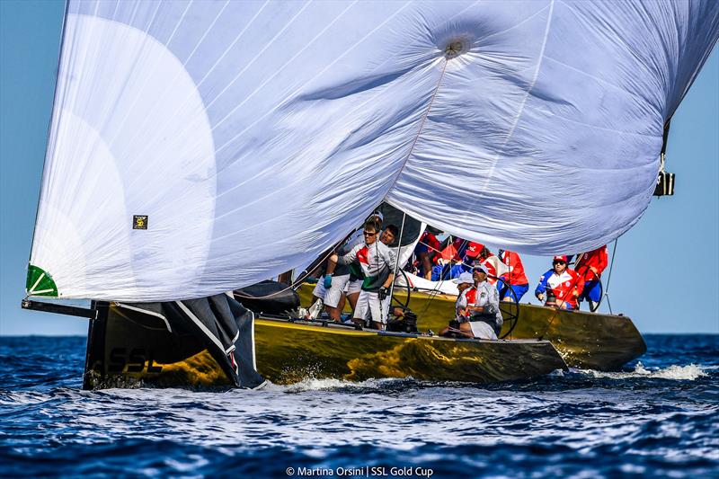 SSL Gold Cup 1/4 Finals Day 4: SSL Team Chile chase SSL Team Hungary photo copyright Martina Orsini / SSL Gold Cup taken at Real Federación Canaria de Vela and featuring the SSL47 class