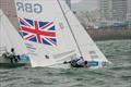 Iain Percy and Andrew (Bart) Simpson drive upwind in the Medal Race at the 2008 Olympic Regatta in torrid conditions to win the Gold Medal -2008 Olympic Regatta, Qingdao © Richard Gladwell