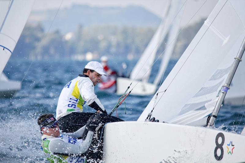 Torben Grael & Guilherme De Almeida on day 2 of the SSL Lake Grand Slam photo copyright Christophe Launay / www.sealaunay.com taken at Cercle de la Voile de Grandson and featuring the Star class