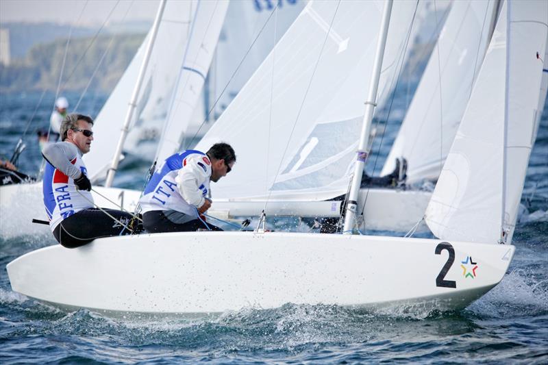 Xavier Rohart & Stefanano Lillia on day 2 of the SSL Lake Grand Slam photo copyright Christophe Launay / www.sealaunay.com taken at Cercle de la Voile de Grandson and featuring the Star class