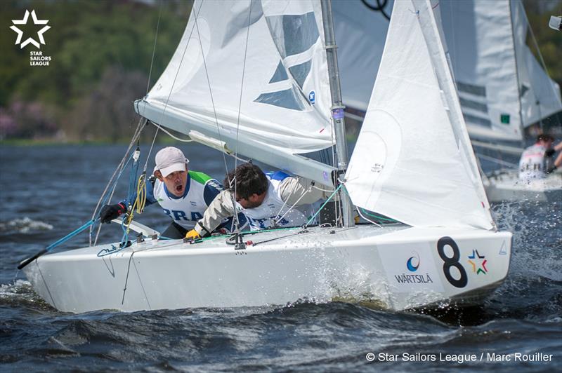 Torben Grael & Stefano Lillia on day 4 of the SSL City Grand Slam: Hamburg photo copyright Marc Rouiller / SSL taken at Norddeutscher Regatta Verein and featuring the Star class