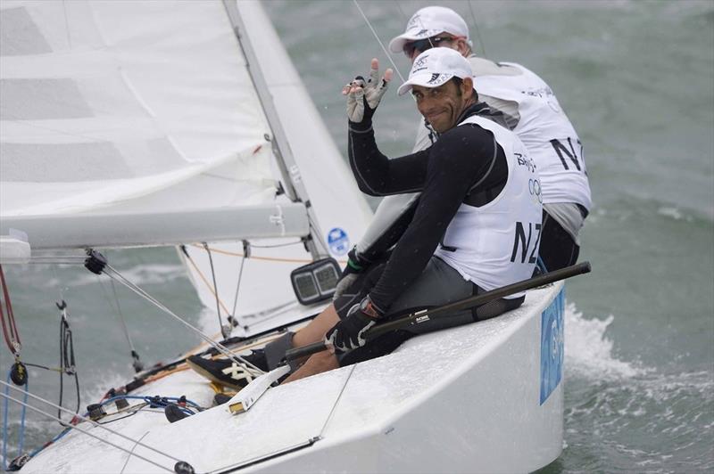 Hamish Pepper and Carl Williams (NZL and BMW Oracle Racing) after finishing the Medal race in the Star class at the 2008 Olympics, Qingdao photo copyright Gilles Martin-Raget / www.bmworacleracing.com taken at  and featuring the Star class