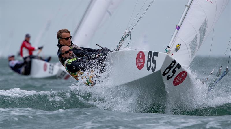 Erich Mones Ruiz/Diego Peisajovich (ARG) punch upwind on day 1 of the 94th Bacardi Cup on Biscayne Bay photo copyright Matias Capizzano taken at Biscayne Bay Yacht Club and featuring the Star class