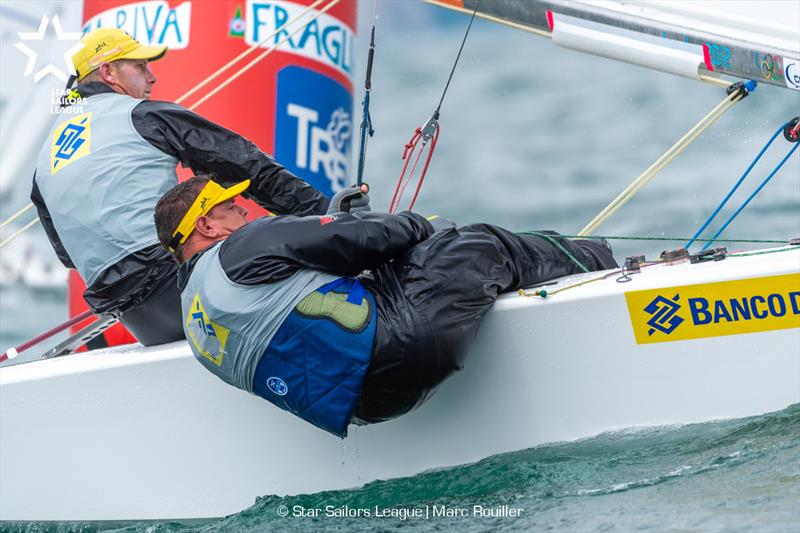 Day 1 of the Star European Championships and Star Sailors League Breeze Grand Slam at Garda photo copyright Marc Rouiller / SSL taken at Fraglia Vela Riva and featuring the Star class