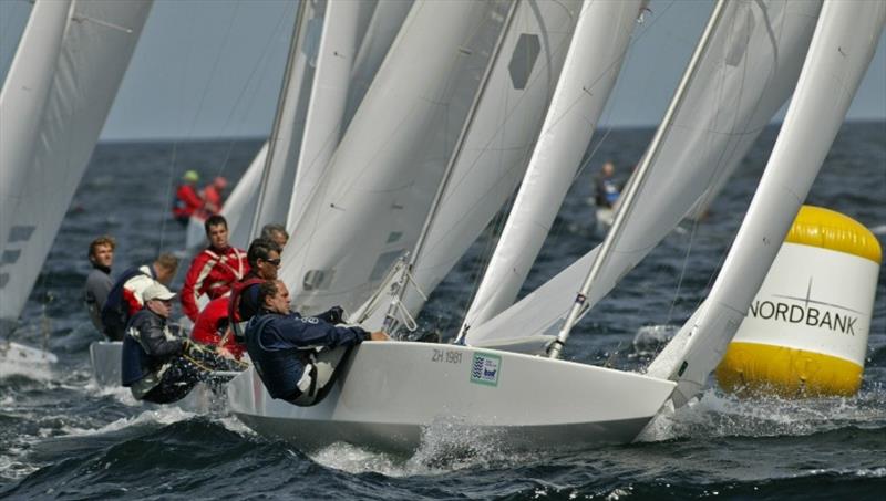 Three-time America's Cup winner Russell Coutts also sailed Starboat with Swiss Beat Stegmeier at Kiel Week in 2005 photo copyright www.segel-bilder.de taken at Kieler Yacht Club and featuring the Star class