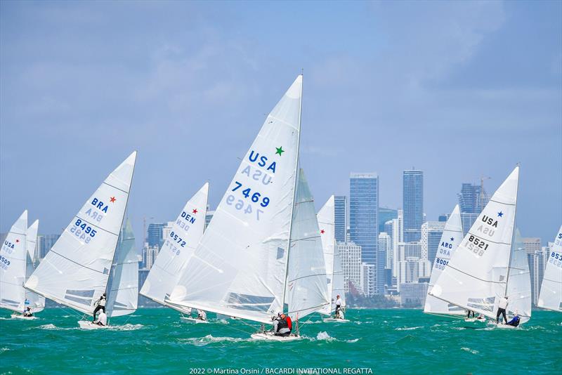 Blaise Gallahue/Tom Hurwitch (USA7469) head downwind on day 3 of the Bacardi Cup Invitational Regatta  photo copyright Martina Orsini  taken at Coconut Grove Sailing Club and featuring the Star class