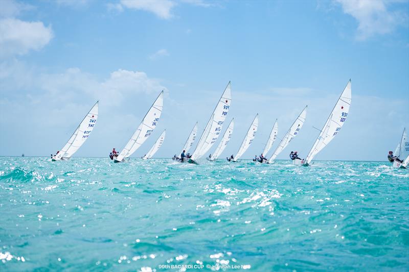 Racing on day 3 of the 99th Bacardi Cup photo copyright Hannah Lee Noll taken at Coral Reef Yacht Club and featuring the Star class