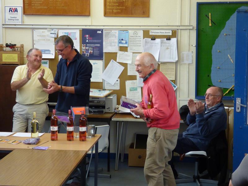 David Hinks special award for his 80th Birthday and still sailing his Streaker during the Streaker and Solo Open at Yeadon Sailing Club photo copyright Clare Rutherford taken at Yeadon Sailing Club and featuring the Streaker class