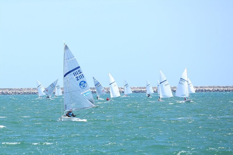 Tom Gillard leads the fleet during the Noble Marine Streaker Nationals at the WPNSA photo copyright Karen Langston taken at Weymouth & Portland Sailing Academy and featuring the Streaker class