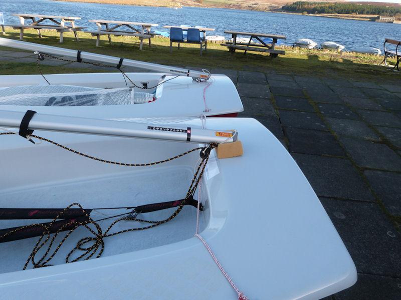 The new Rooster Sailing deck design (in the foreground) is approved by the Streaker Class Owners Association photo copyright Alan Gillard taken at Pennine Sailing Club and featuring the Streaker class