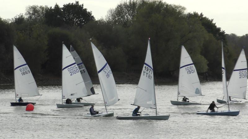 Close around-the-cans racing during the Streaker End of Season Championship at Banbury photo copyright Sue Firth taken at Banbury Sailing Club and featuring the Streaker class