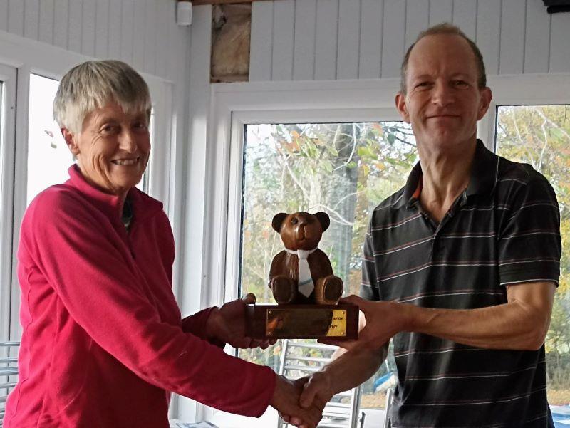 Veronica Falat wins the Streaker Freddy Bear Trophy in the Streaker End of Season Championship at Banbury photo copyright Sue Firth taken at Banbury Sailing Club and featuring the Streaker class