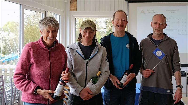 Streaker North Sails Southern Paddle Series at Banbury Prize winners (l-r) V Falat 2nd, J Dawes 3rd, N Firth 1st, D Borrett 4th photo copyright Sue Firth taken at Banbury Sailing Club and featuring the Streaker class