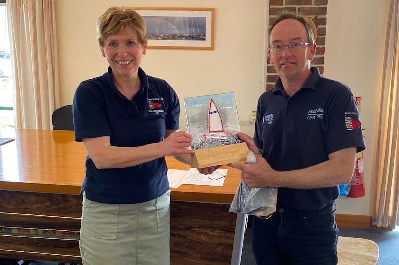 Simon Cory receiving the trophy from Julia Blackman - Streaker Coastal Championship at Downs photo copyright Jeremy Blackman taken at Downs Sailing Club and featuring the Streaker class