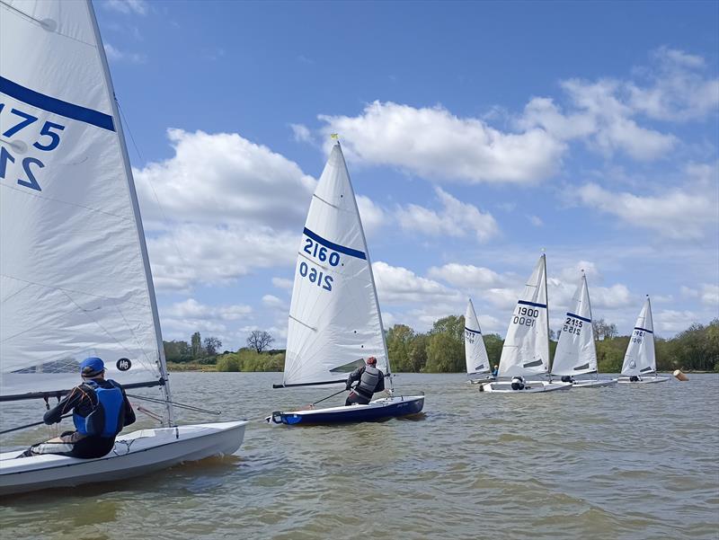 Start line action during the Banbury Streaker Open photo copyright Sue Firth taken at Banbury Sailing Club and featuring the Streaker class