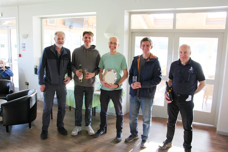 Prize winners (l-r) James Ricketts (4th) Giles Therkelson-Smith (2nd) Alan Bishop (1st) Ian Priest (3rd) Richard Brook (5th) in the Ripon Sailing Club Streaker Open - photo © Graham Lamond