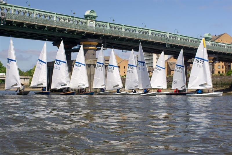 Drifting under Fulham Railway Bridge - Holt Streaker Golden Jubilee Tideway Race - photo © BR Sailing Photography