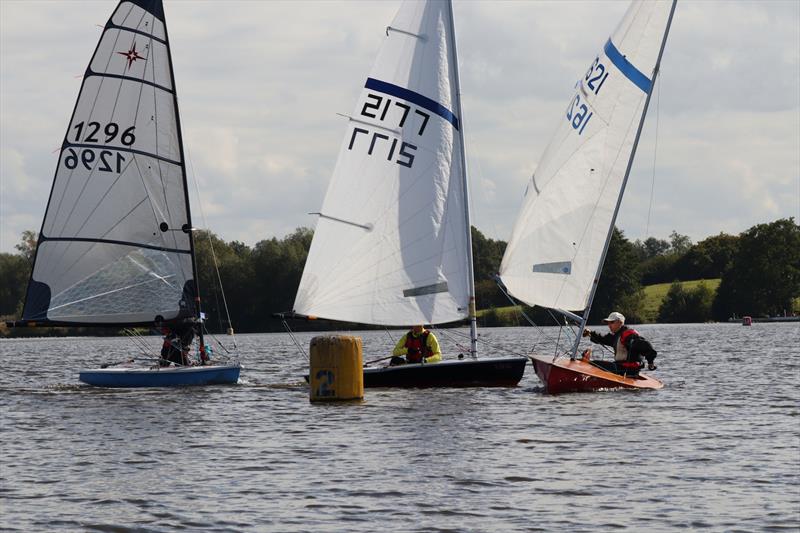 Downwind mark during the Border Counties Midweek Sailing Series at Winsford Flash photo copyright Lewis Bowden taken at Winsford Flash Sailing Club and featuring the Streaker class