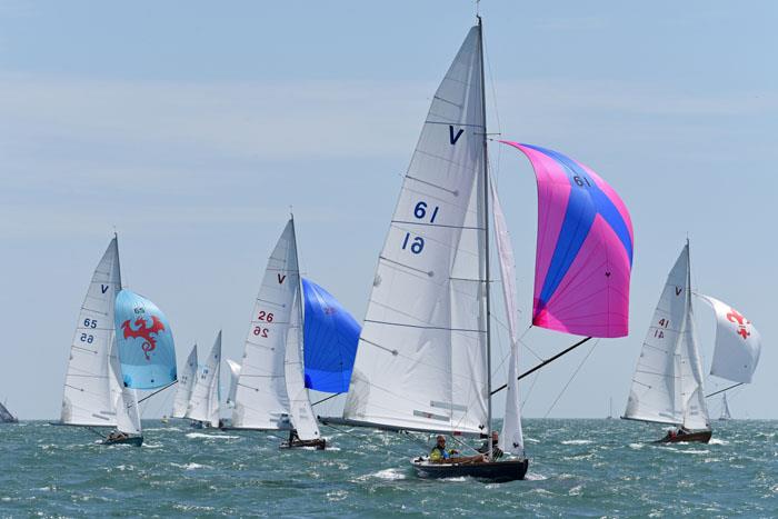 Betty convincingly leads the Solent Sunbeam class on day 2 at Charles Stanley Direct Cowes Classics Week photo copyright Rick Tomlinson / www.rick-tomlinson.com taken at Royal London Yacht Club and featuring the Sunbeam class