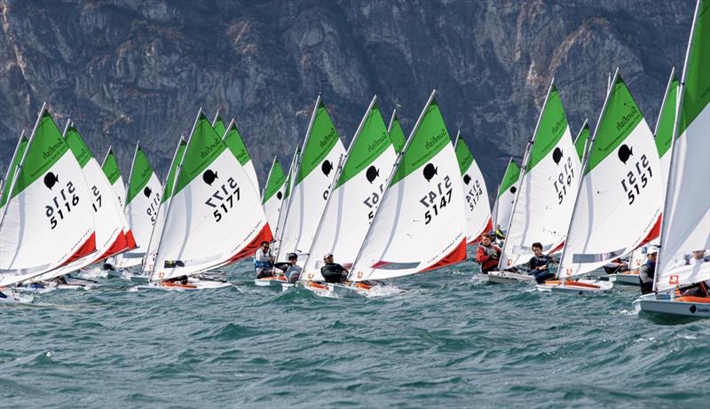 2022 Sunfish World Championship, day 1 photo copyright Elena Giolai taken at Circolo Vela Torbole and featuring the Sunfish class