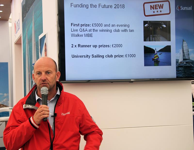 Ian Walker MBE speaks during the Funding the Future 2018 launch at TheYachtMarket.com Southampton Boat Show photo copyright Mark Jardine / YachtsandYachting.com taken at  and featuring the  class