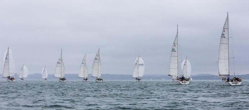 Ian Walker and JMST sailors race in the Survitec Marine Industry Regatta 2016 photo copyright Alex Irwin / www.sportography.tv taken at Portsmouth Harbour Yacht Club and featuring the Sunsail F40 class